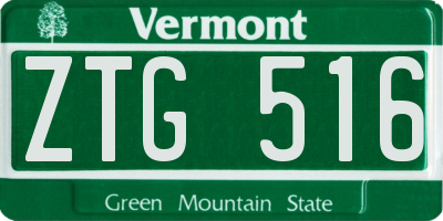 VT license plate ZTG516