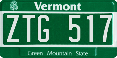 VT license plate ZTG517