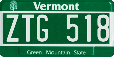 VT license plate ZTG518
