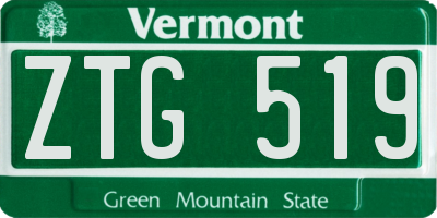 VT license plate ZTG519