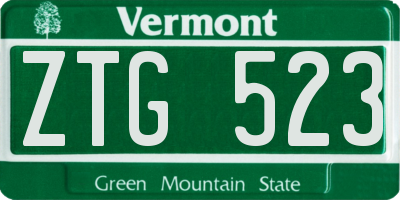 VT license plate ZTG523