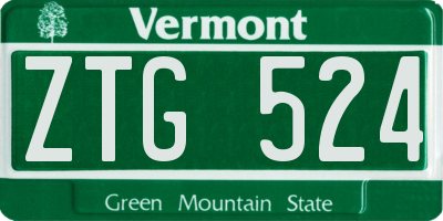 VT license plate ZTG524