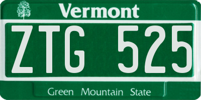 VT license plate ZTG525