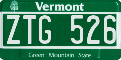 VT license plate ZTG526