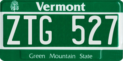 VT license plate ZTG527