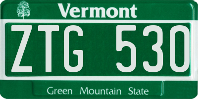VT license plate ZTG530