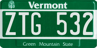 VT license plate ZTG532