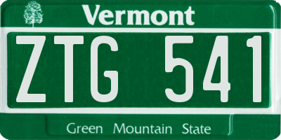 VT license plate ZTG541