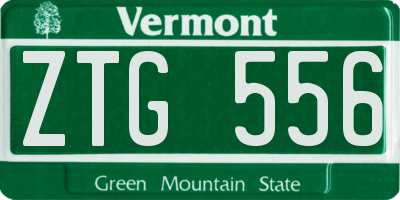 VT license plate ZTG556
