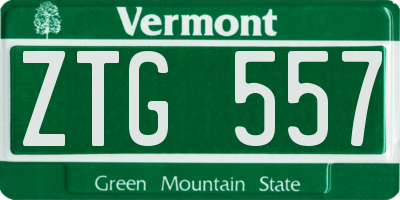 VT license plate ZTG557