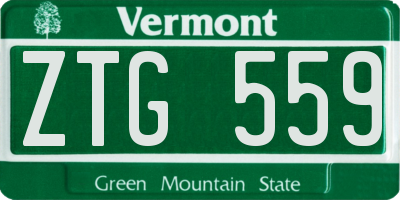 VT license plate ZTG559