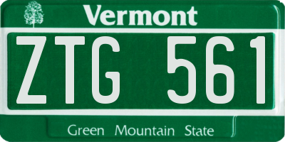 VT license plate ZTG561