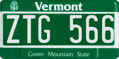 VT license plate ZTG566