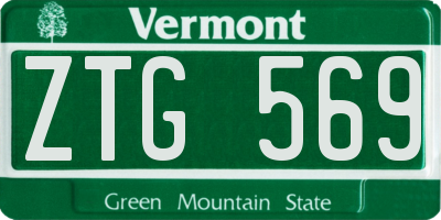 VT license plate ZTG569