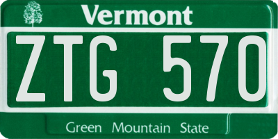 VT license plate ZTG570
