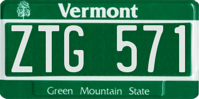 VT license plate ZTG571