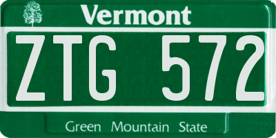 VT license plate ZTG572