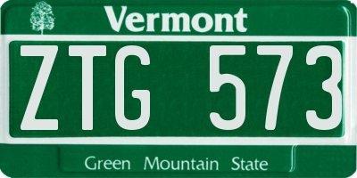 VT license plate ZTG573