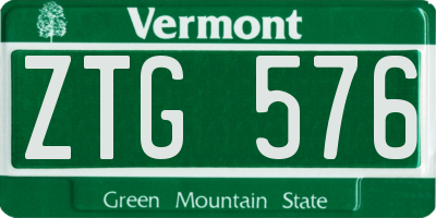 VT license plate ZTG576