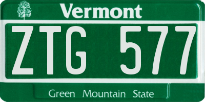 VT license plate ZTG577