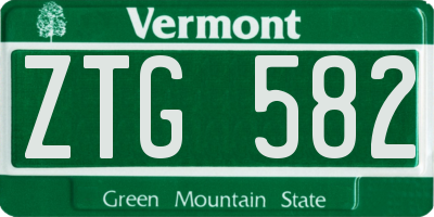VT license plate ZTG582