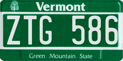 VT license plate ZTG586