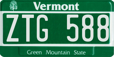 VT license plate ZTG588
