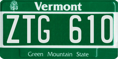 VT license plate ZTG610