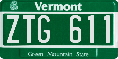 VT license plate ZTG611