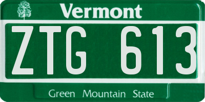 VT license plate ZTG613