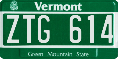 VT license plate ZTG614