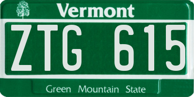 VT license plate ZTG615