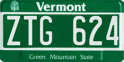 VT license plate ZTG624