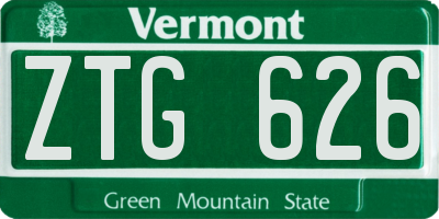 VT license plate ZTG626