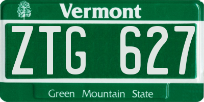 VT license plate ZTG627