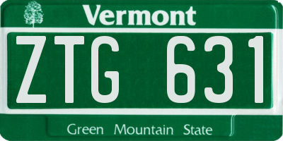 VT license plate ZTG631