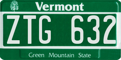 VT license plate ZTG632