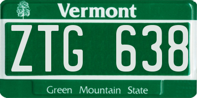 VT license plate ZTG638