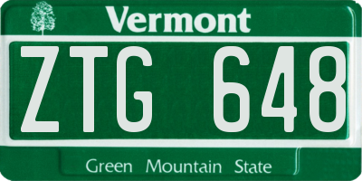 VT license plate ZTG648