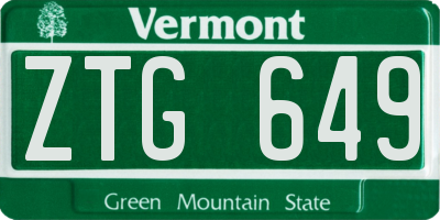 VT license plate ZTG649