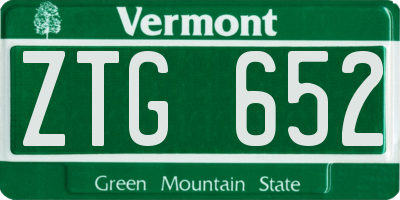 VT license plate ZTG652
