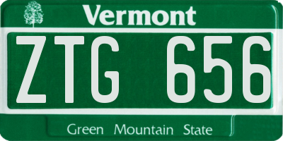 VT license plate ZTG656