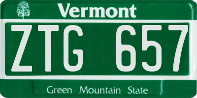 VT license plate ZTG657