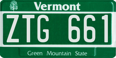 VT license plate ZTG661
