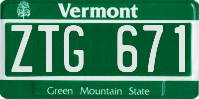 VT license plate ZTG671