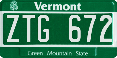 VT license plate ZTG672