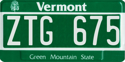 VT license plate ZTG675