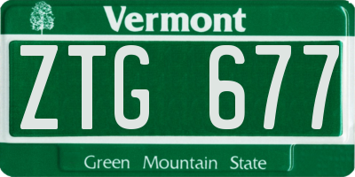 VT license plate ZTG677