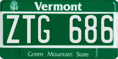 VT license plate ZTG686