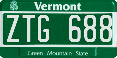VT license plate ZTG688